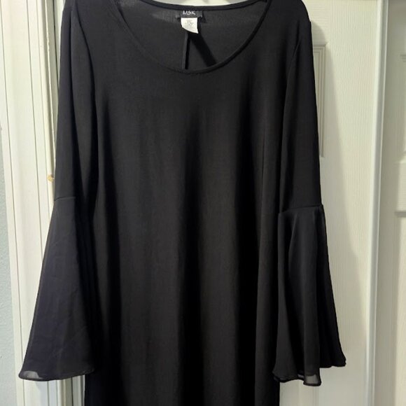 MSK black dress with beautiful long flared sleeves XL - Picture 1 of 5